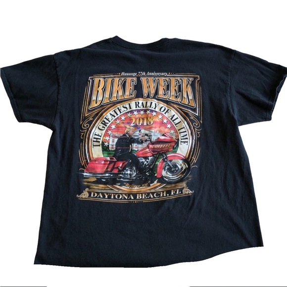 2018 Bike Week Donald Trump Graphic Motorcycle Shirt - Picture 1 of 9